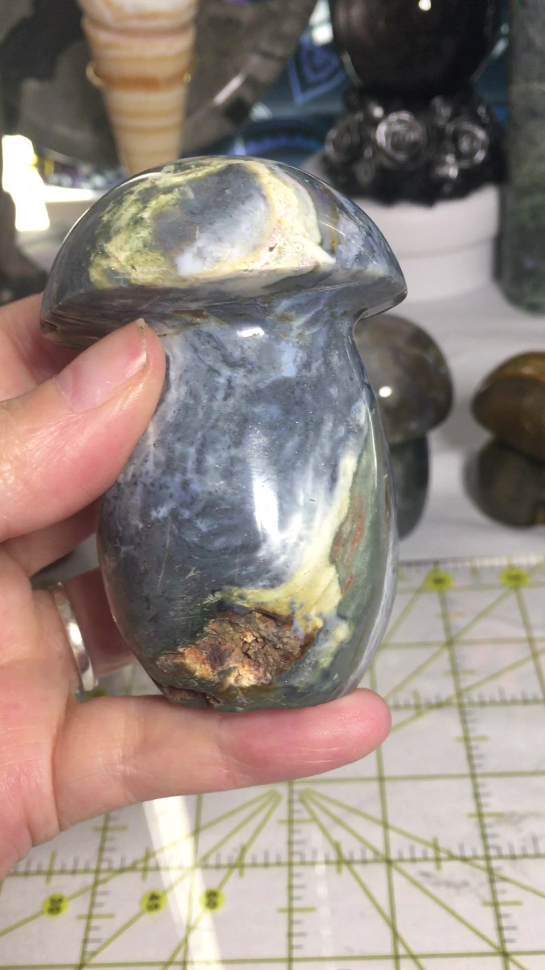 Ocean Jasper Mushroom - Druzy