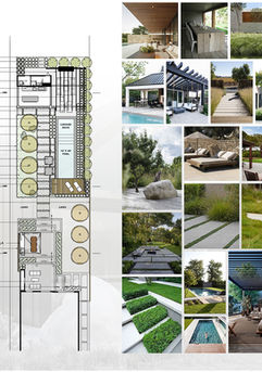 Comprehensive landscape design mood board with various inspirational imagery. By Black Cabin.