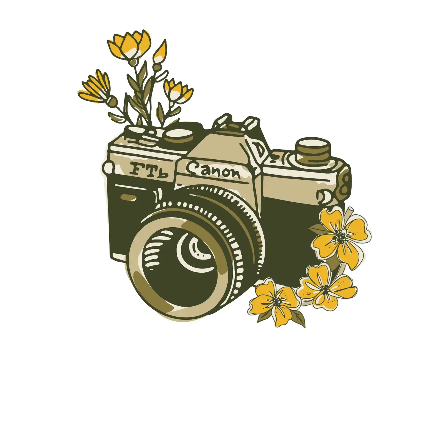 Sticker-Lishious | Camera With Flowers