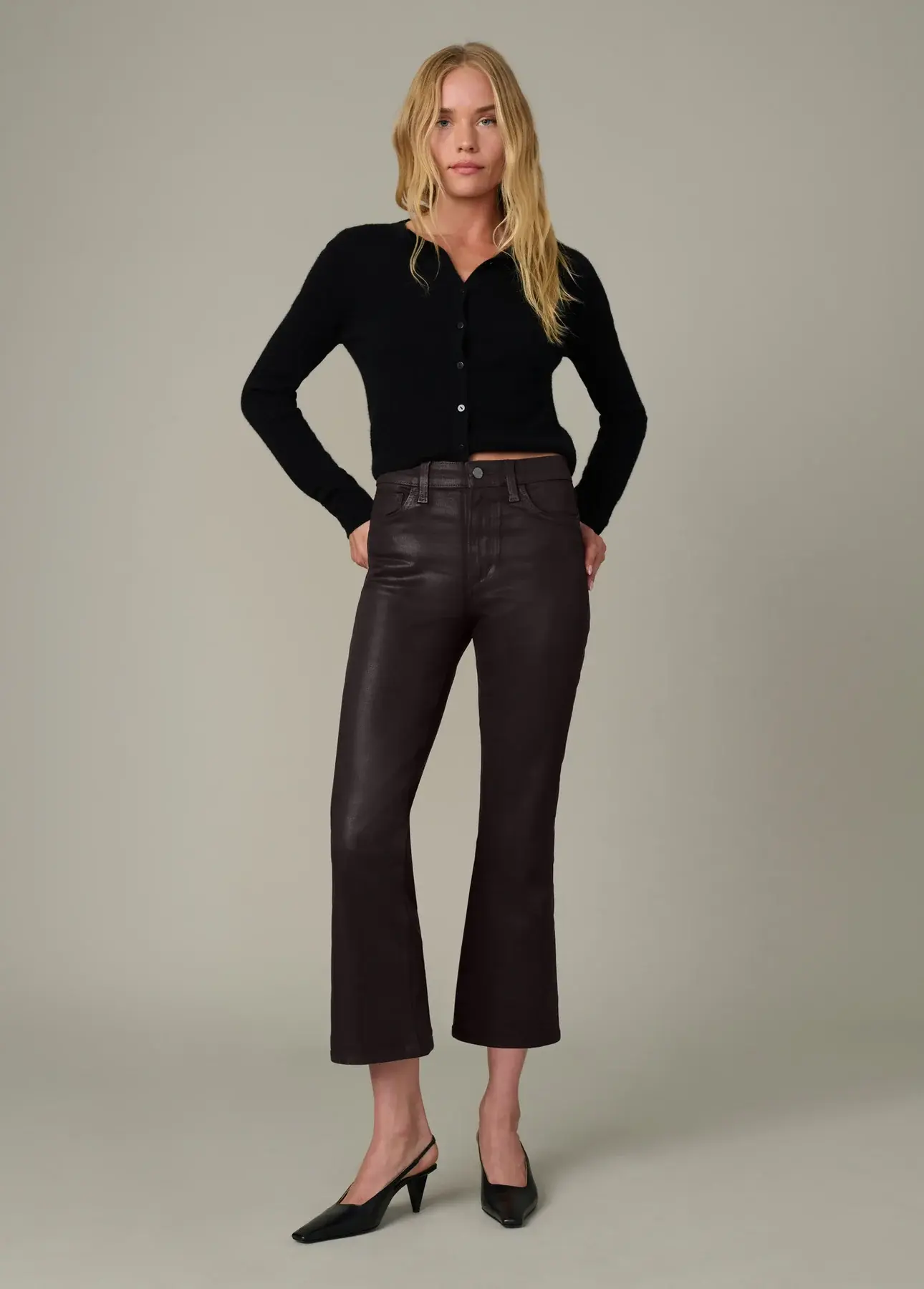 Joe's Jeans The Callie Cropped Bootcut Dark Chocolate Coated