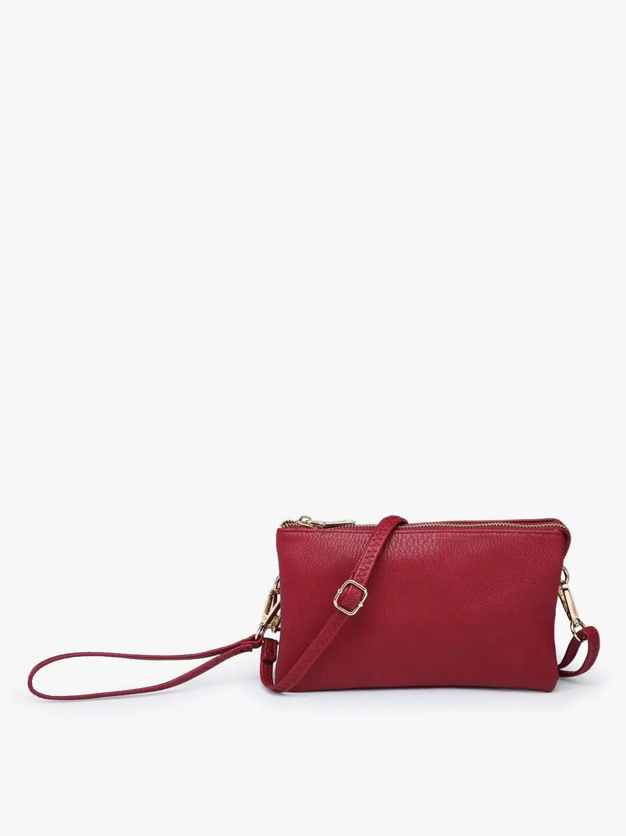 Thumbnail: Jen & Co. | Solid Riley Monogrammable 3 Compartment Crossbody/Wristlet