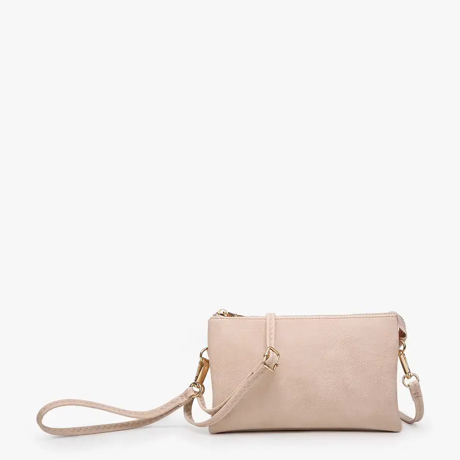 Thumbnail: Jen & Co. | Solid Riley Monogrammable 3 Compartment Crossbody/Wristlet