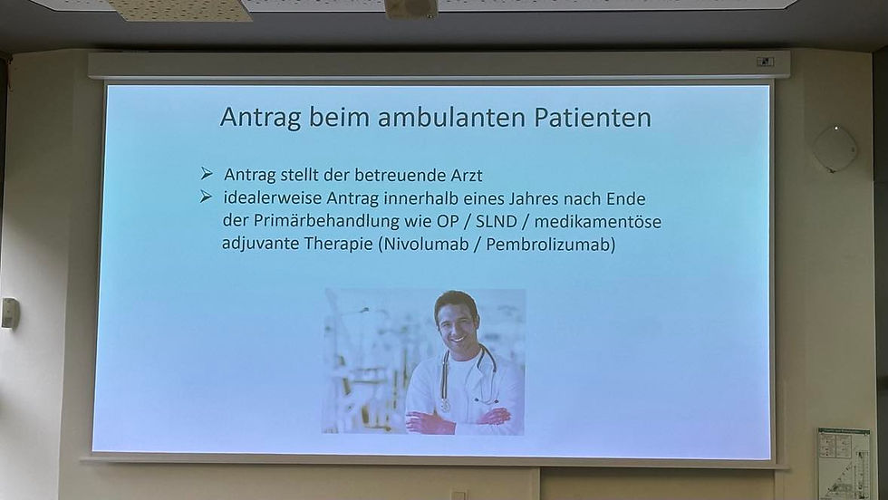 Folie aus dem Vortrag über Reha für Survivor von Priv.-Doz. Dr. med. Athanasios Tsianakas