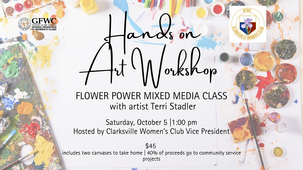 Hands on Art Workshop | Flower Power Mixed Media Class with artist Terri Stadler