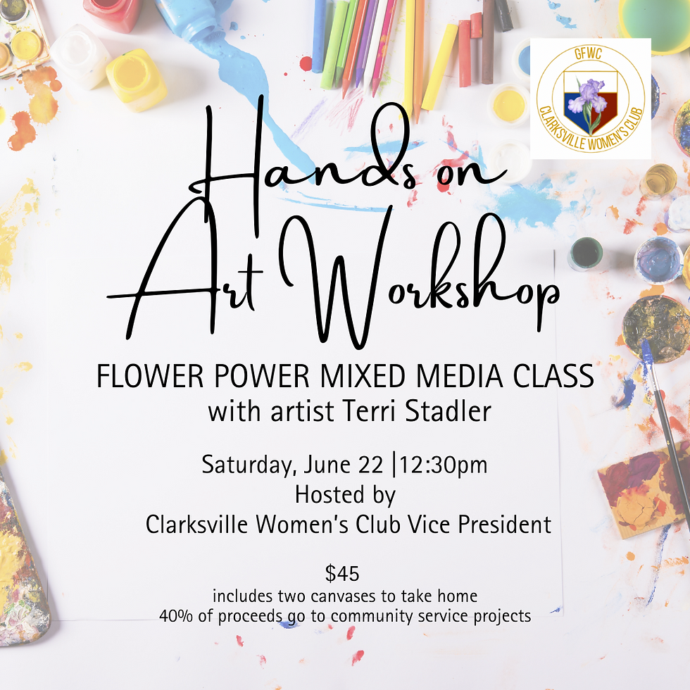 Hands on Art Workshop | Flower Power Mixed Media Class with artist Terri Stadler