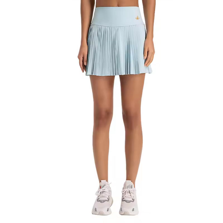 Thumbnail: This is the LANETHIX - Graceful Tennis Skirt in heather mint shown on a person wearing it. 