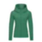 Miniatura: a photo of the full zip hoodie with fleece lining in cyan green - front view