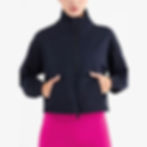 This picture shows the LANETHIX - Cloud Half Zip Jacket in the color black on a person from the side. 