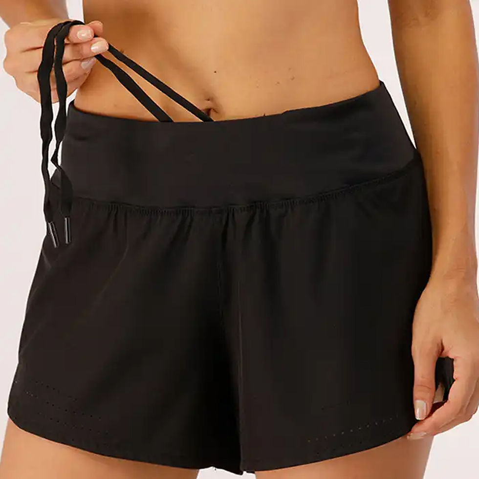 Thumbnail: These are the LANETHIX Shorts - Perforated Detail in the color Black shown from the front