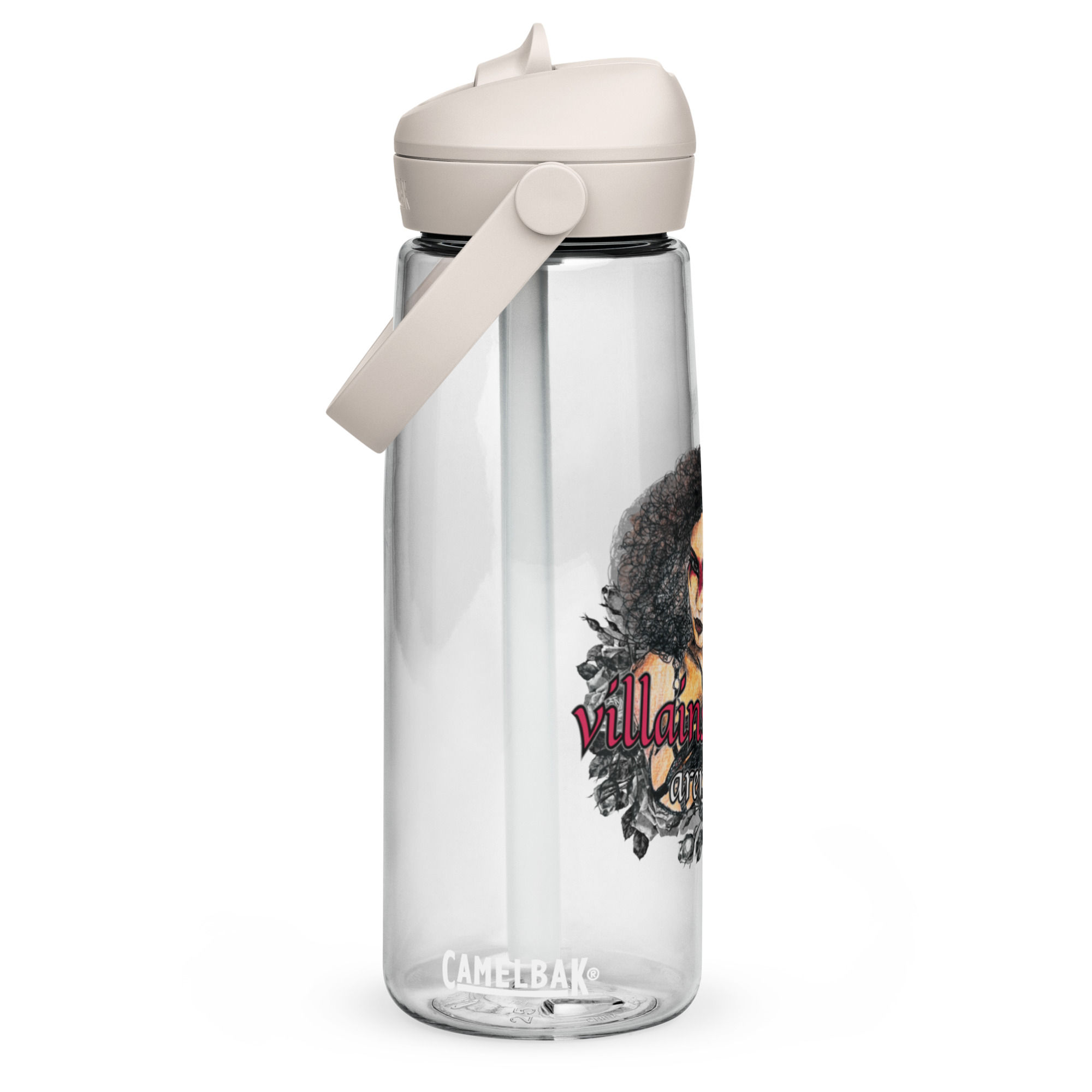 Flip straw water bottle