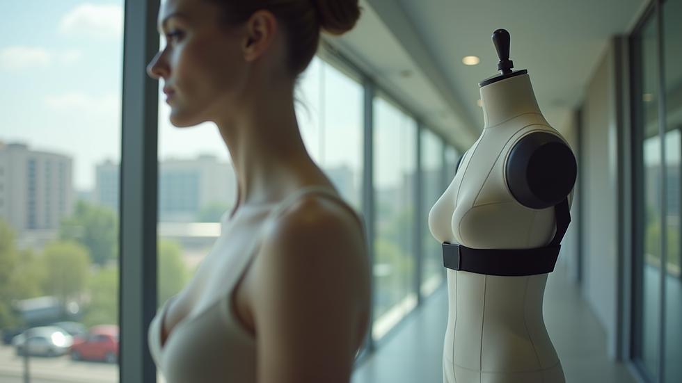 Eye-level view of SlouchFix Pro Posture Corrector on a mannequin