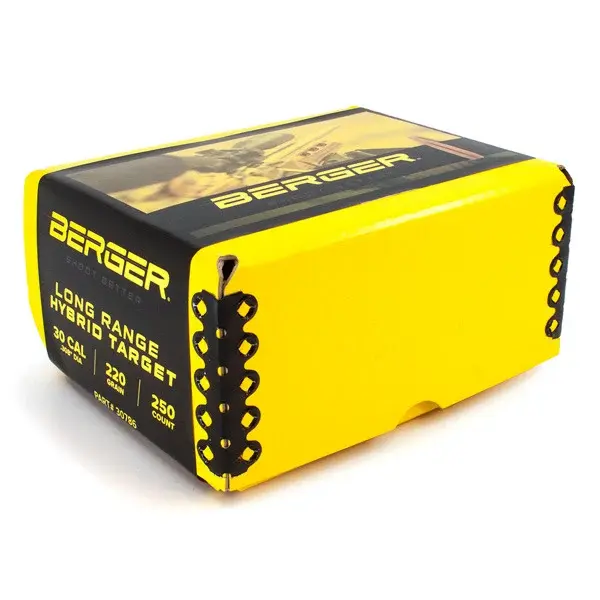 Berger 30786: 30 Cal, 220gr, Long Range Hybrid, 250/Box