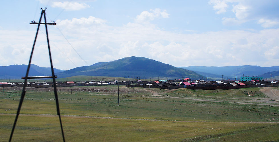 village, view from the train