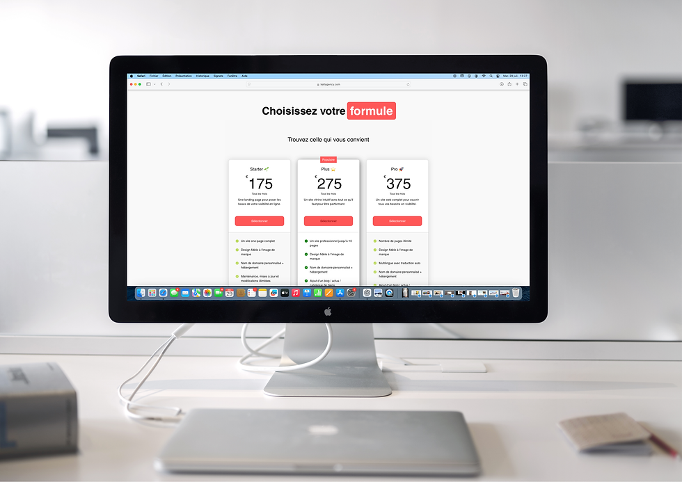 Kall Agency, Agence web, Site internet, Formule de paiement, Abonnement