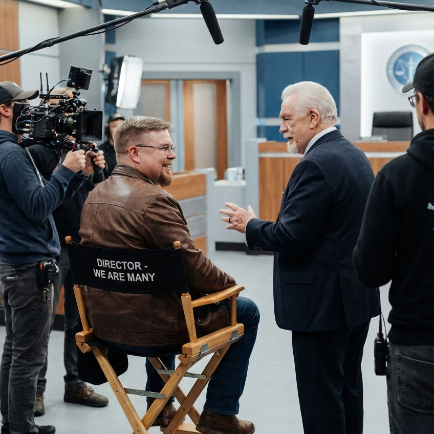 Gemini-generated image of that time that I never directed a movie starring Brian Cox.