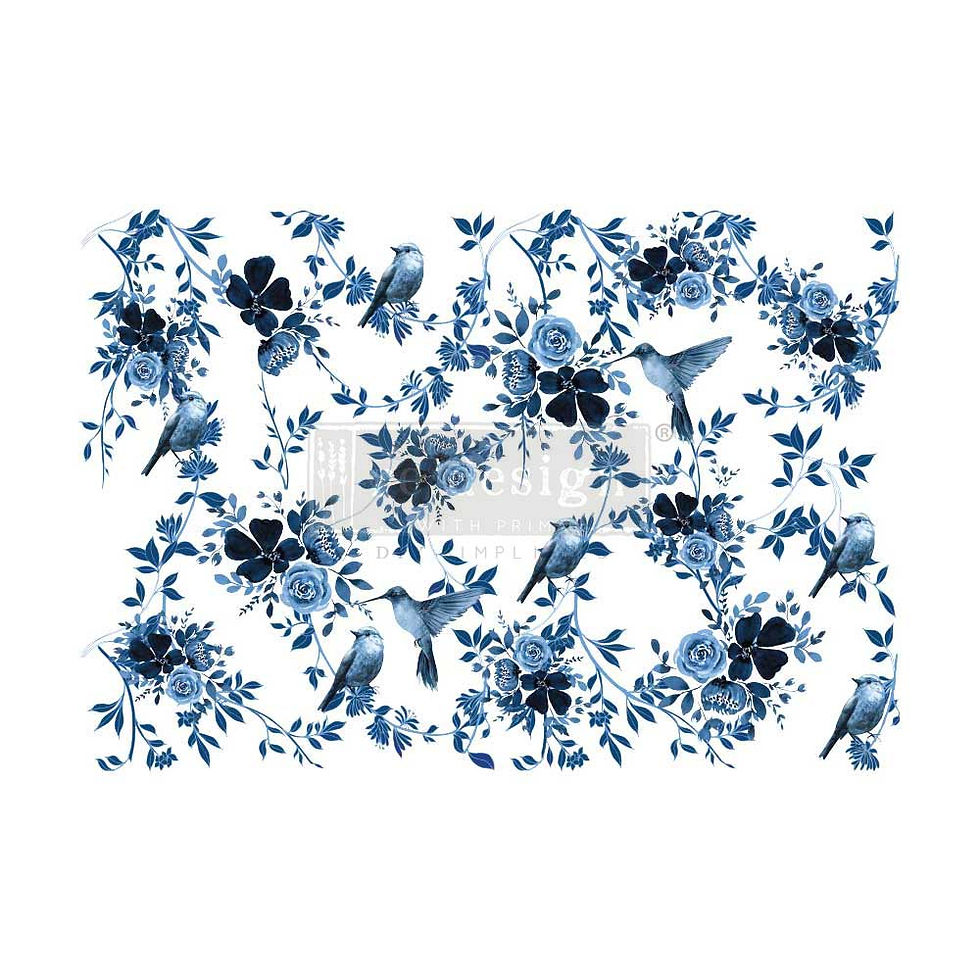 TRANSFER PRETTY IN BLUE 61x89 cm