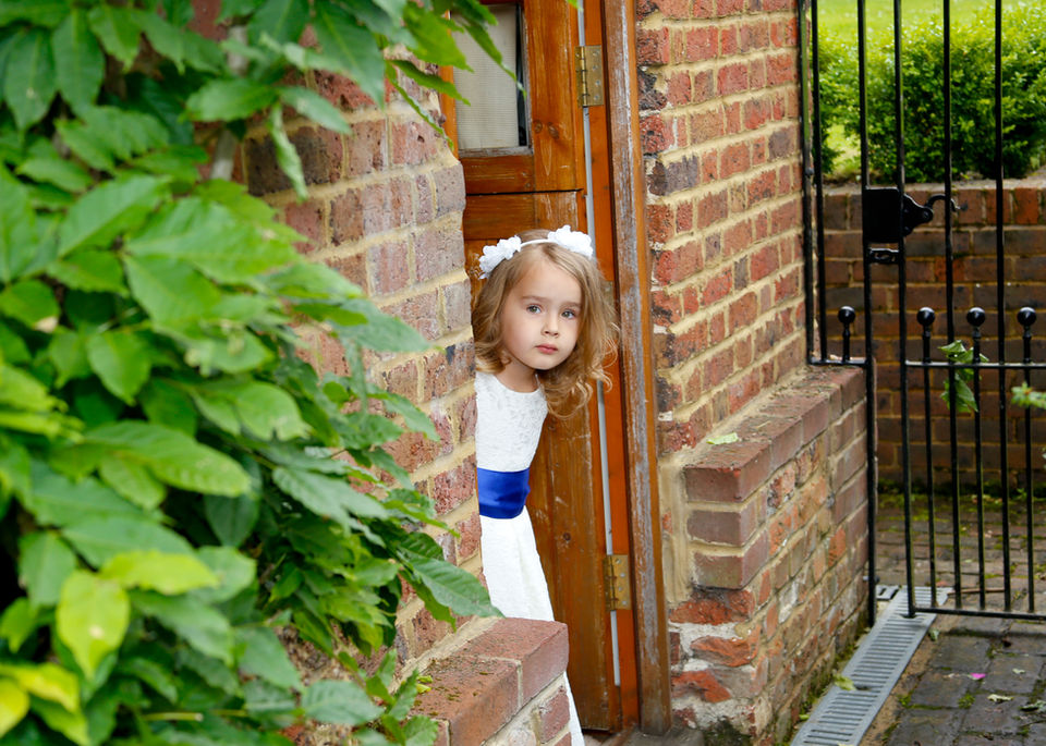 Flower girl at Kent wedding