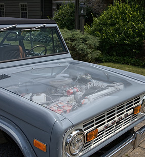 1969 Ford Bronco restored in Subaru Cool Gray Khaki