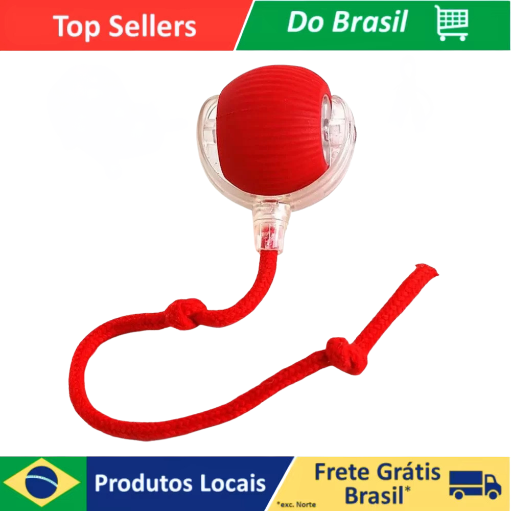 Bola Inteligente Interativa para Cães e Gatos com LED, Recarga USB e Movimento