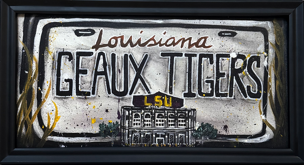 Thumbnail: GEAUX TIGERS ( With Frame) 12x24