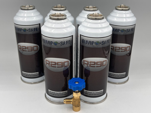 Envirosafe R290 Refrigerant, 6 cans of R-290 with Brass Tap | Best ...