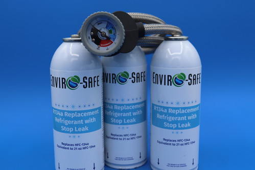 Enviro-Safe R134a Replacement Refrigerant with Stop Leak, 3 - 8oz cans