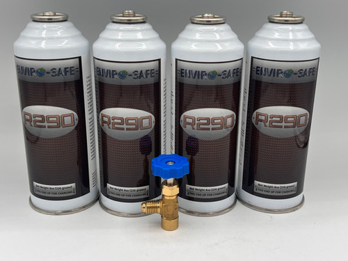 Envirosafe R290 Refrigerant, 4 cans of R-290 with Brass Tap | Best ...