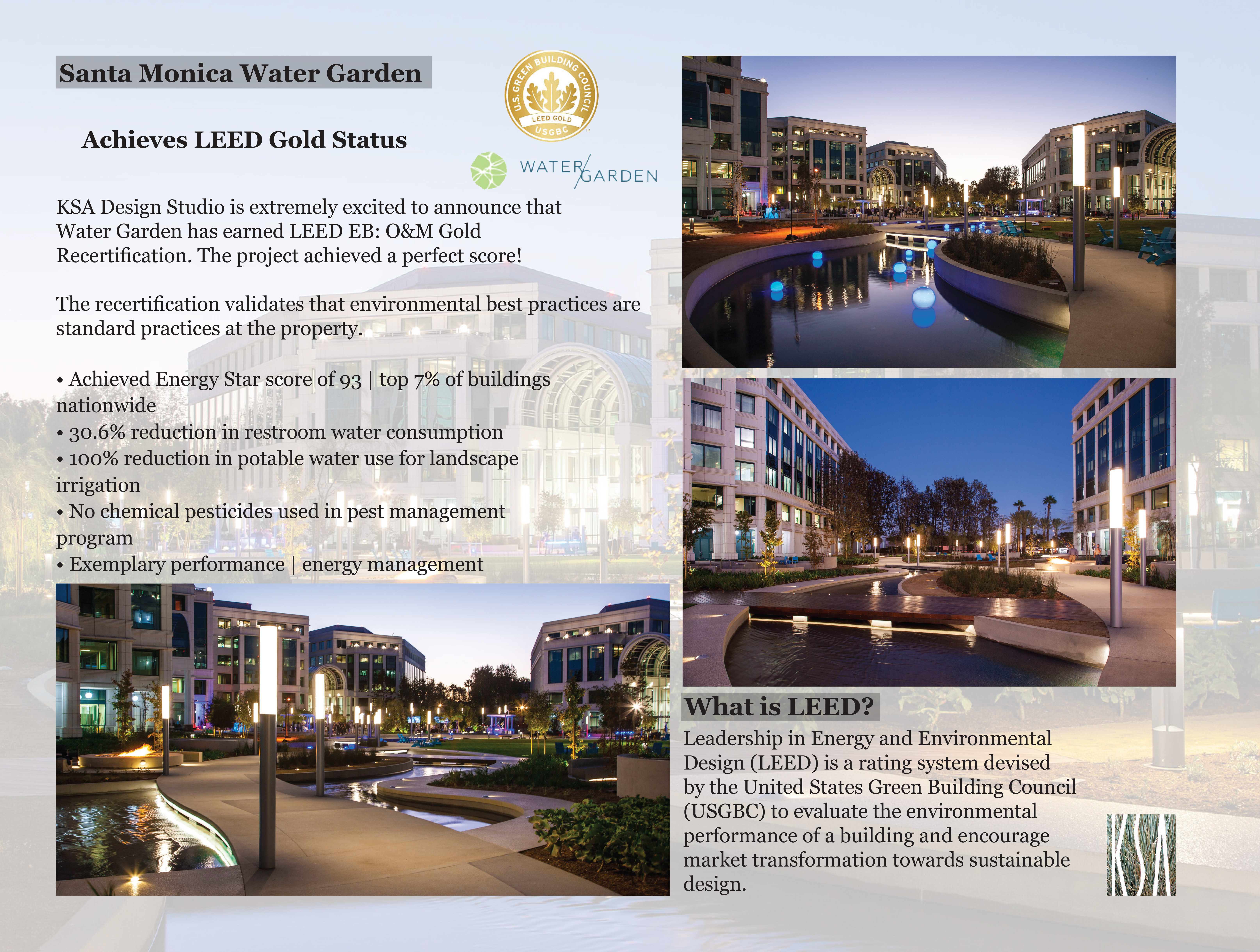 Water Garden Gets Gold Ksa Design Studio