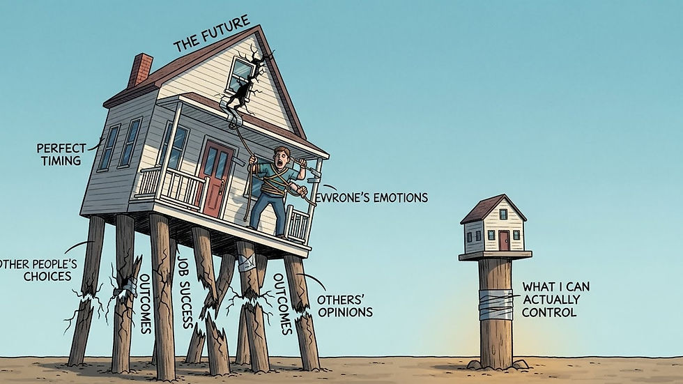 house being built on cracked posts