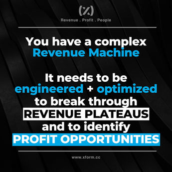You Have a Complex Revenue Machine, It Needs To Be Engineered + Optimized To Break Through REVENUE PLATEAUS and to identify PROFIT OPPORTUNITIES