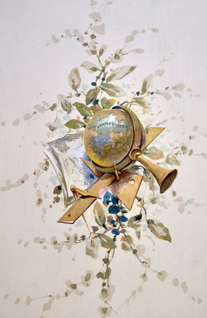 historical ceiling painting compass