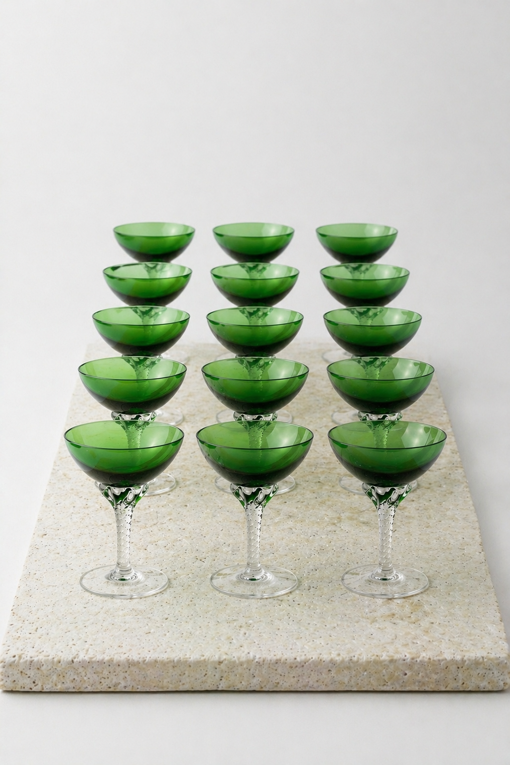15 blown glass liqueur coupes