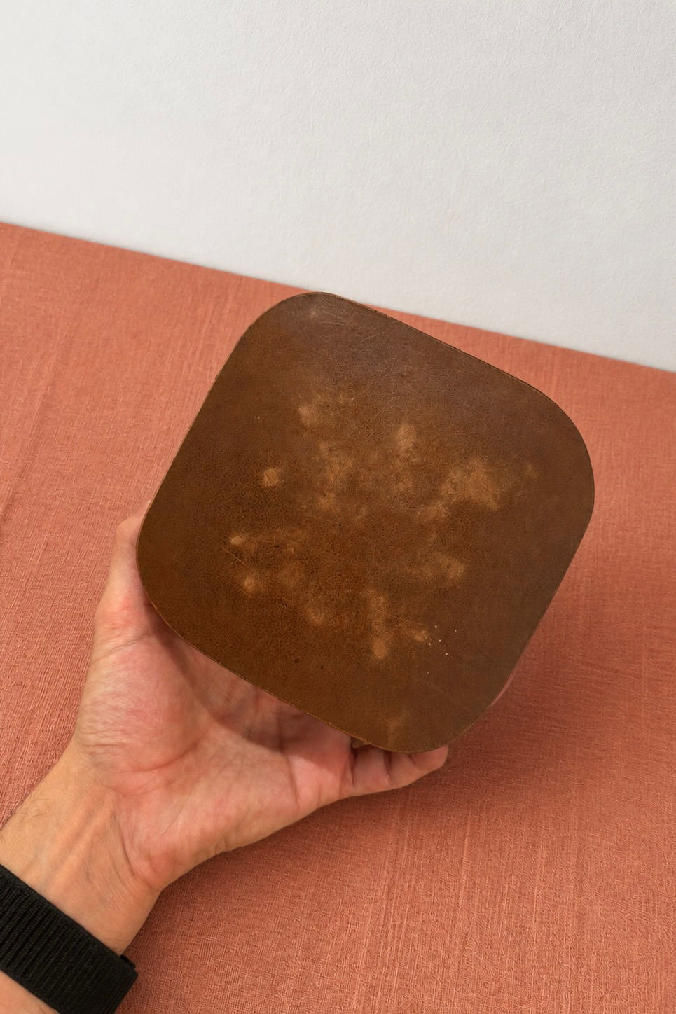 Thumbnail: leather and crystal ashtray