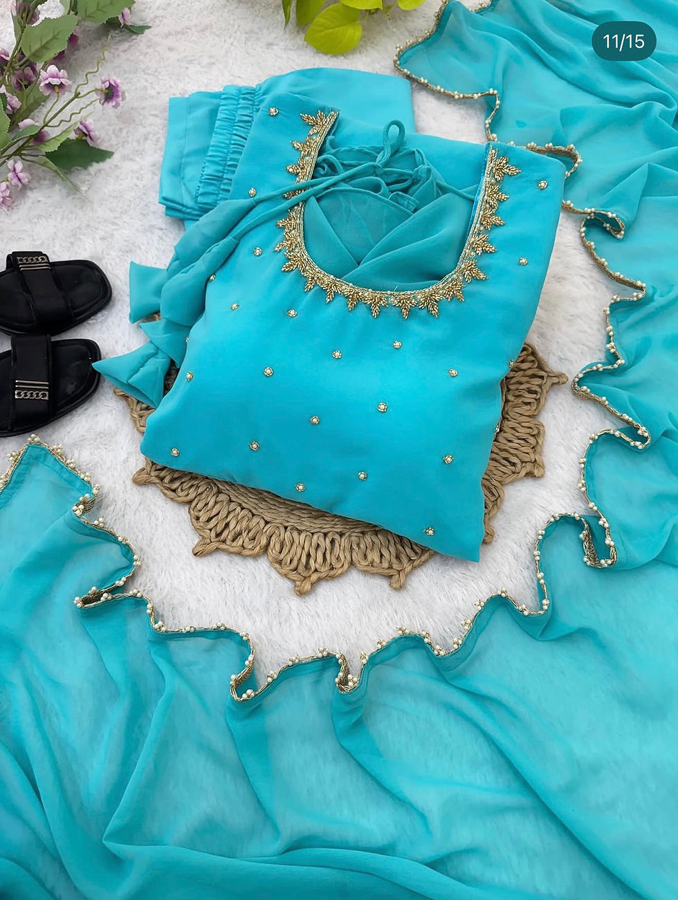 Thumbnail: Sky Anarkali suit
