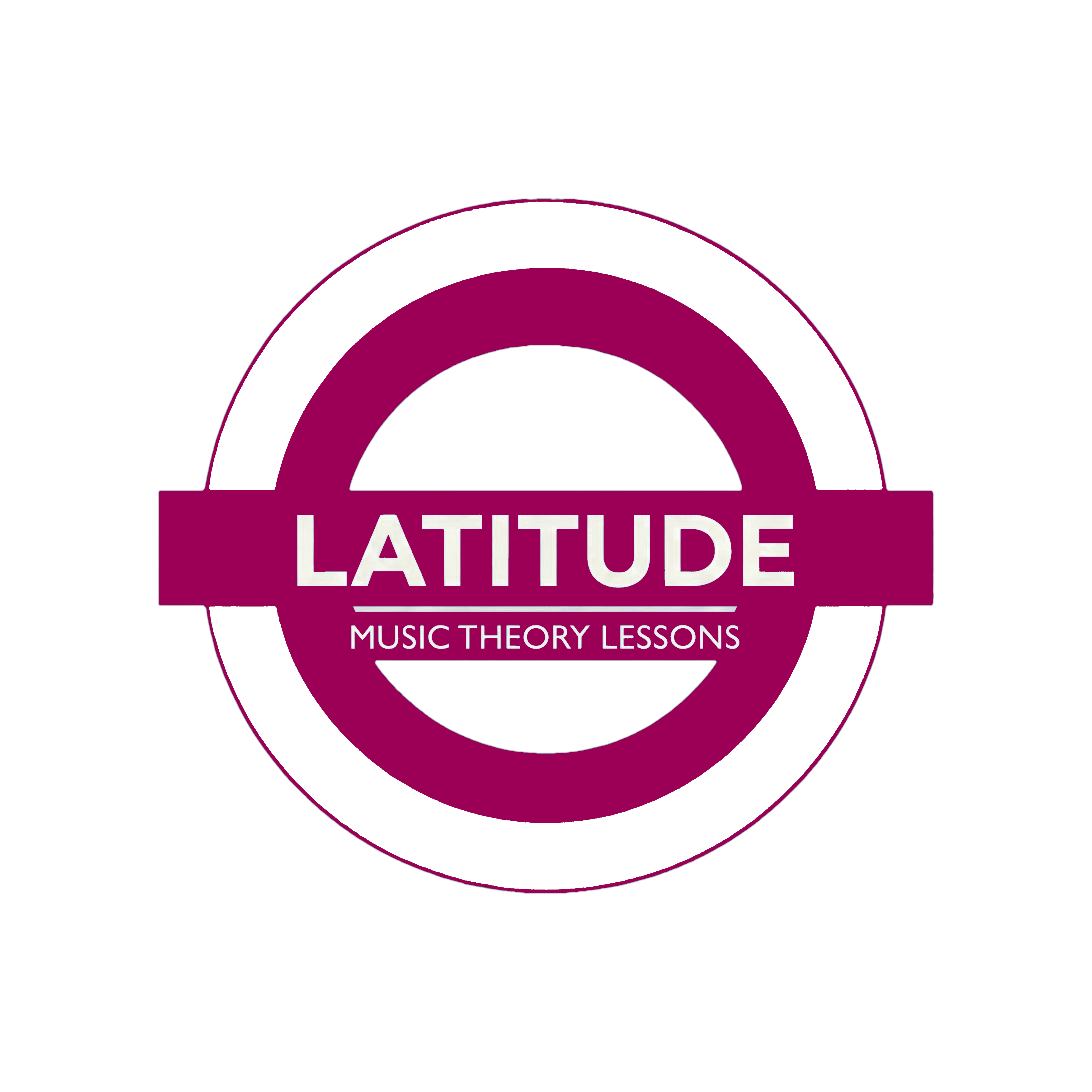 Latitude Music Lessons Theory logo in metropolitan london underground colour