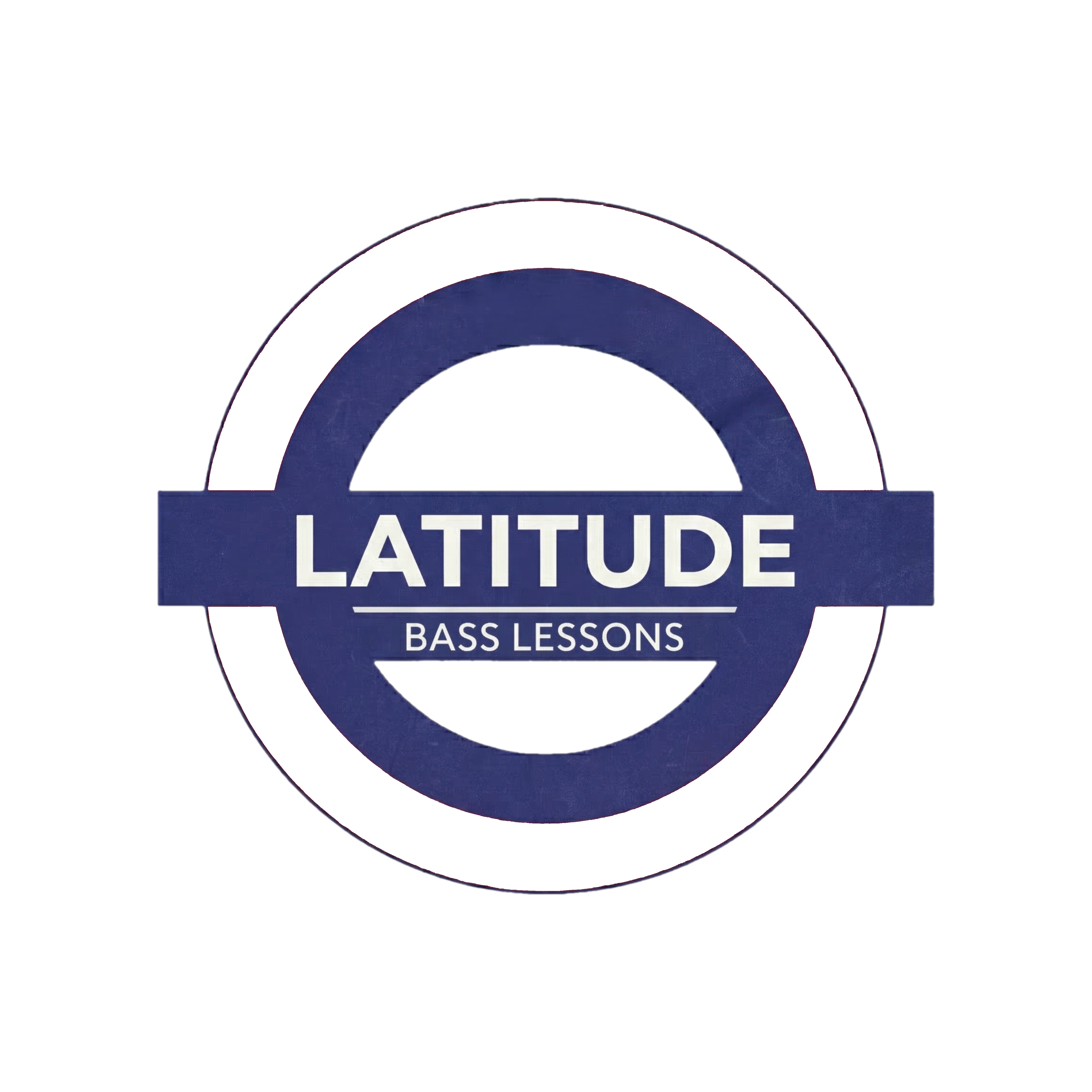 Latitude Music Lessons Bass Logo in piccadilly line london underground colours
