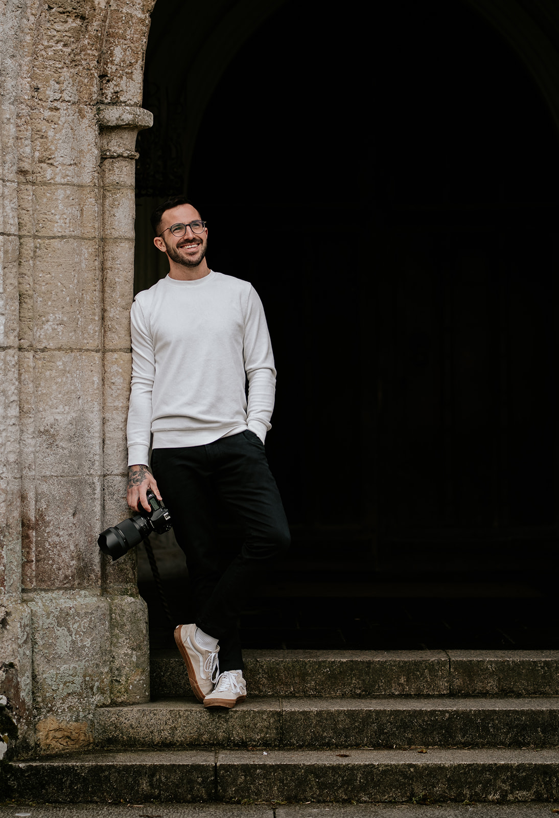 Toy Lidstone Wedding Photographer Portrait on stairs