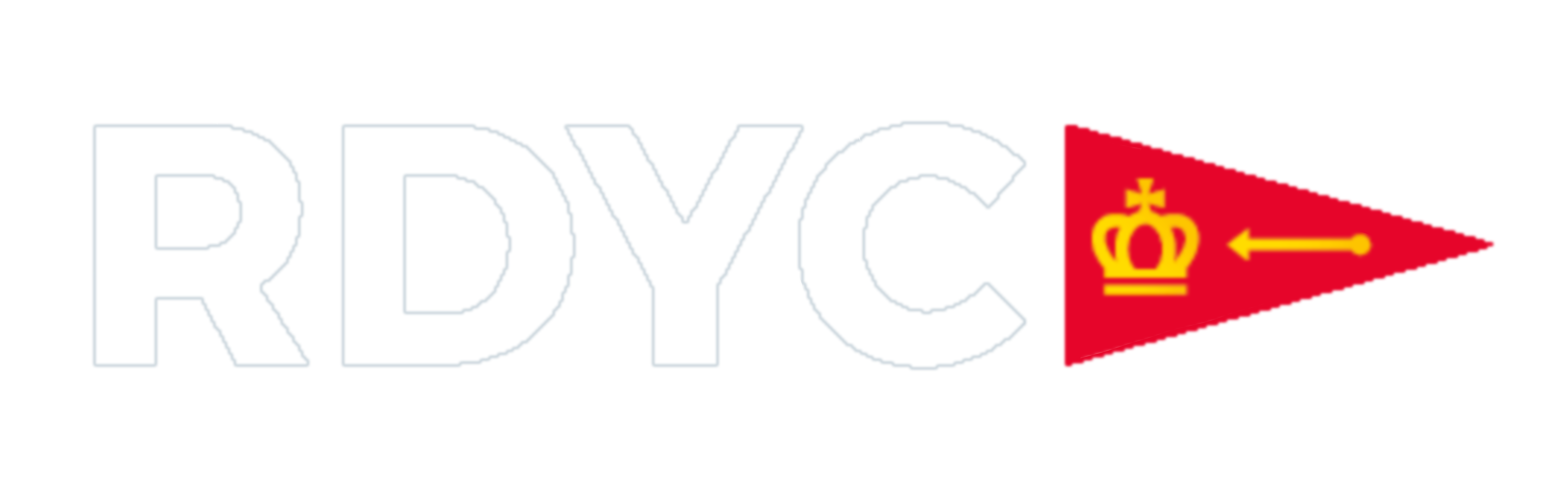 Royal Dart Yacht Club Logo with RDYC letters and red triangle flag