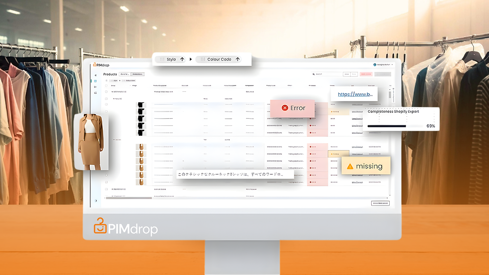 product information management system dashboard for distributors