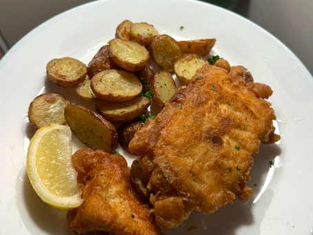 Beer-Battered Halibut Fish and Chips