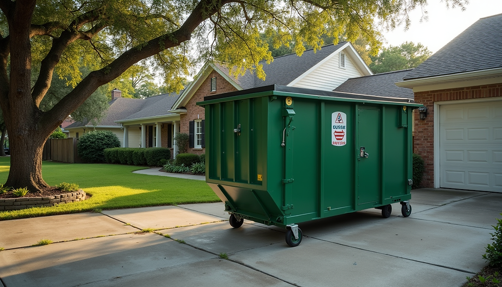 Driveway Safe Dumpster Rental on Wheels for Hassle-Free Cleanup in New Orleans LA