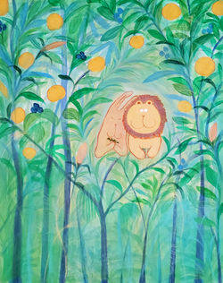 동화정원_캔버스에아크릴,과슈,오일파스텔콜라주_91x73cm_2022