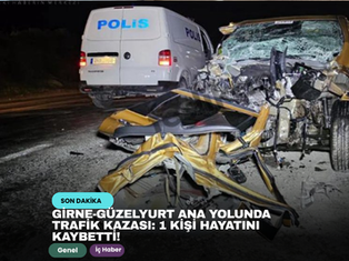 Girne-Güzelyurt ana yolunda trafik kazası: 1 kişi hayatını kaybetti!
