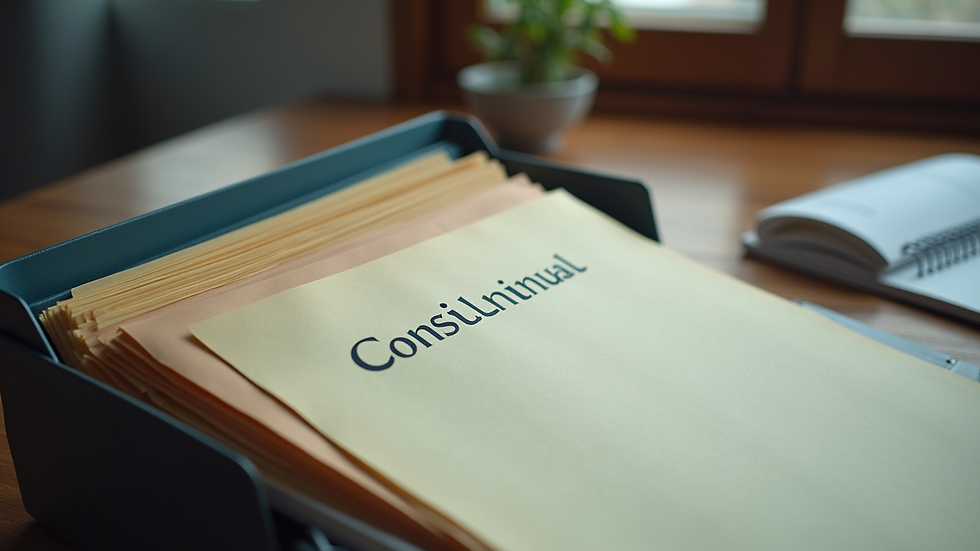 High angle view of a confidential file folder on a desk