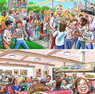 Crowded Birdseye scenes