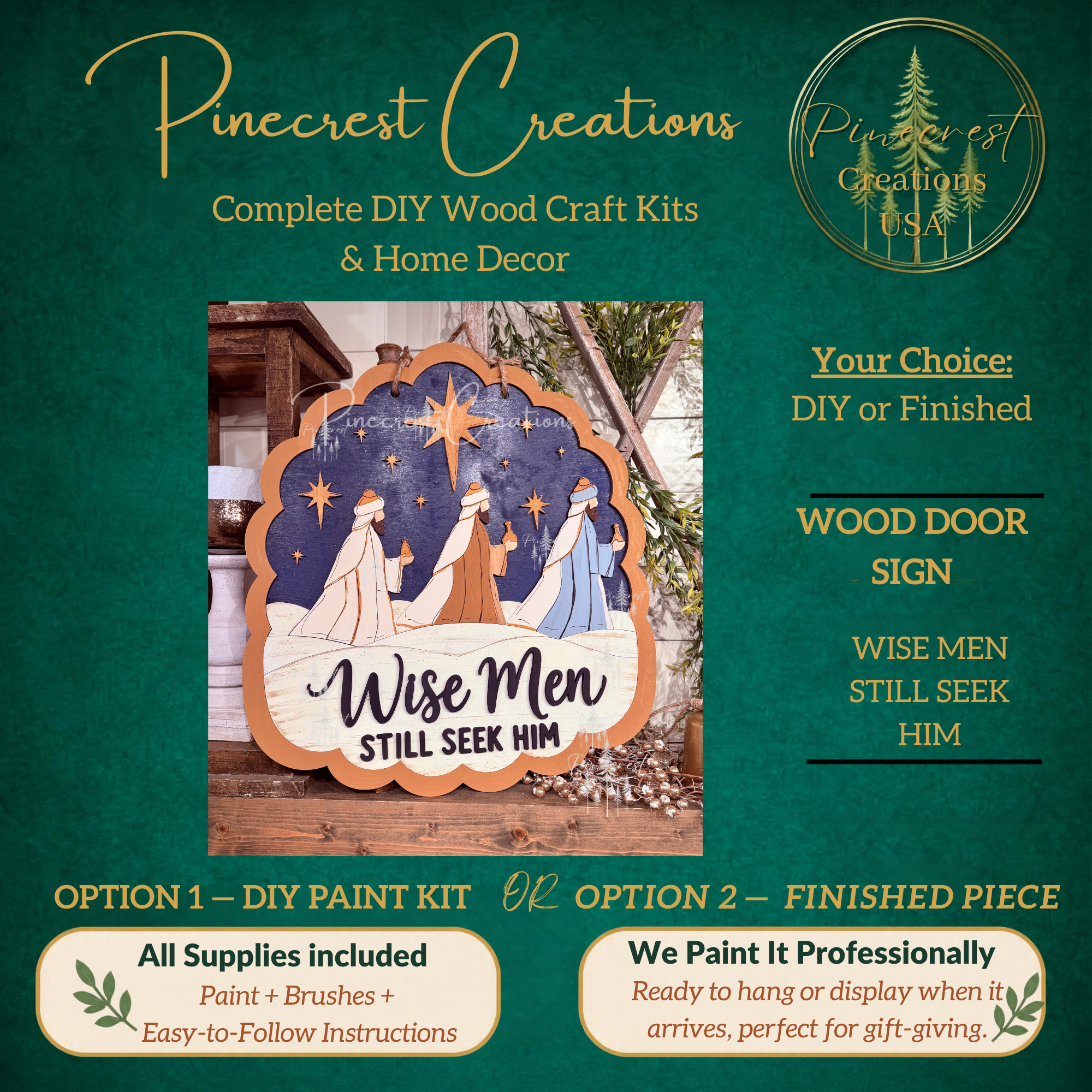 Wise Men Still Seek Him Christmas Door Sign