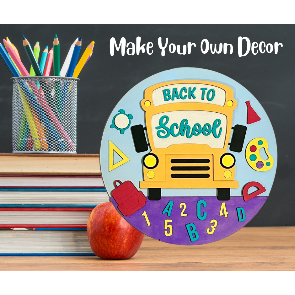 Back To School Kids DIY Wood Kit | Ages 5+ w/ Help |Includes Supplies