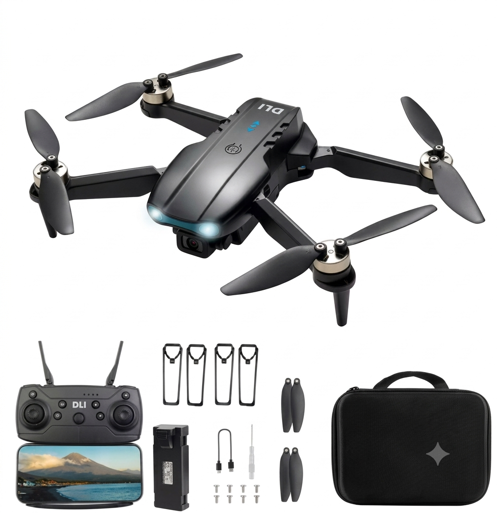 DLI Mini Drone E99 Pro 4K Profissional Câmera Dupla FPV WiFi Fluxo Óptico.