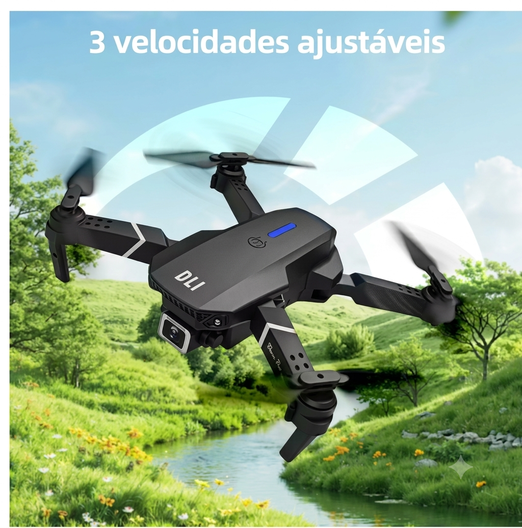 DLI E88 Drone Profissional 4K HD FPV WiFi Câmera Dupla Fotográfica e Filmagens