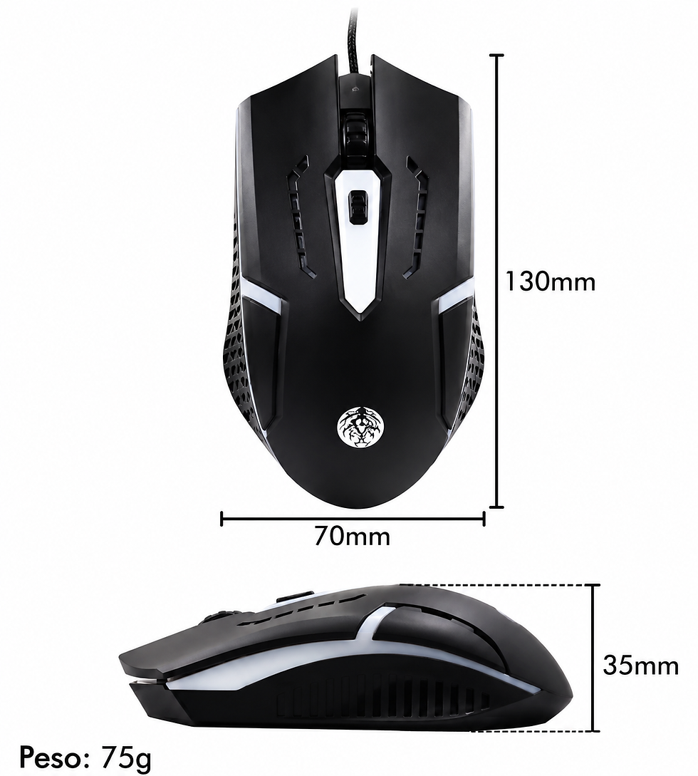 Miniatura: Mouse Com Fio Gamer USB Led RGB DPI-1600-2400-3200
